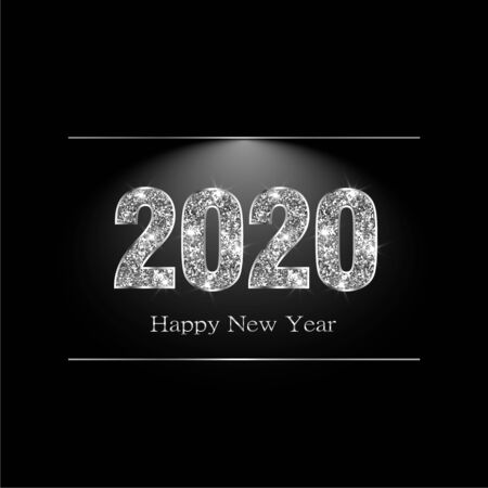 Happy new year 2020 luxury greeting card