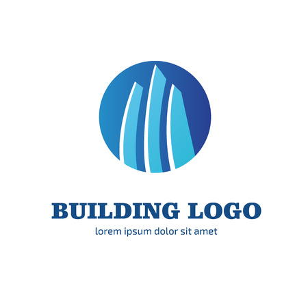 Logo design building vector template flat simple skyscraper, business center, hotelのイラスト素材