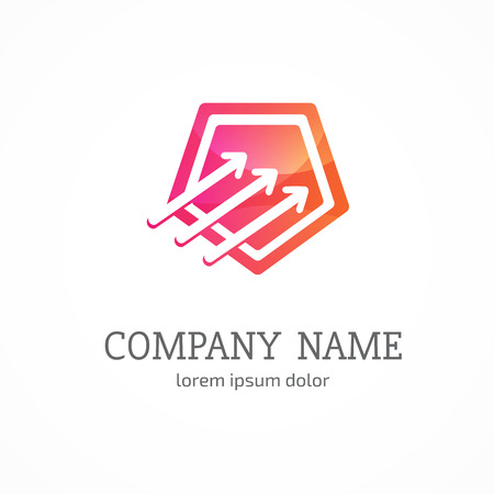 Illustration design of business progress arrow flat simple signのイラスト素材