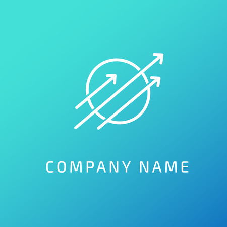 Illustration design of business progress arrow flat simple signのイラスト素材