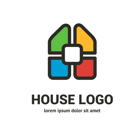 Illustration design of business logotype abstract building simple signのイラスト素材