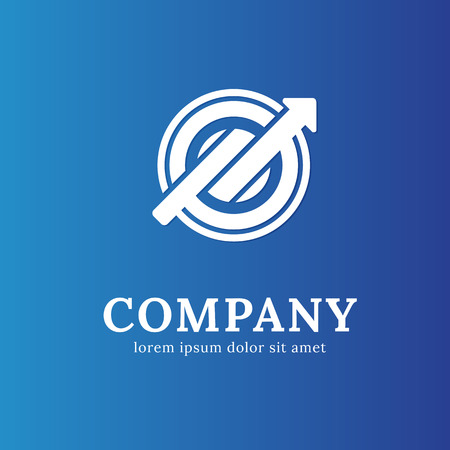 Illustration design of business logotype progress arrow flat simple signのイラスト素材