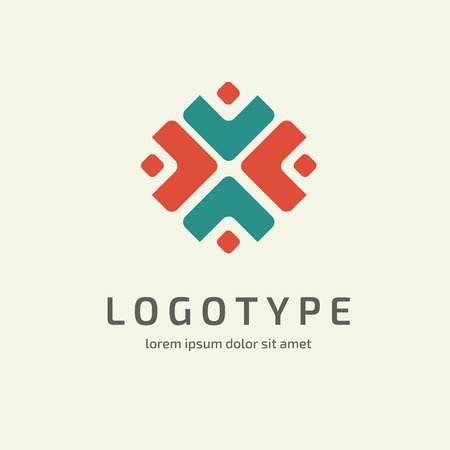 Illustration design logotype weave flat simple signのイラスト素材