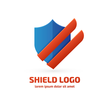 Illustration design of logotype business protection flat symbolのイラスト素材