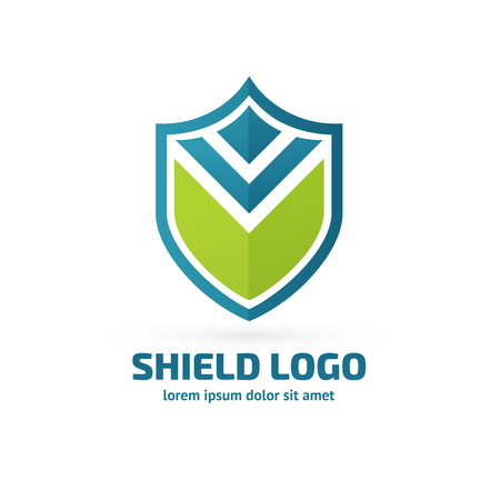 Shield logotype business protection flat symbol icon.のイラスト素材