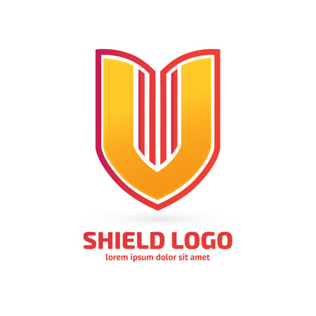 Illustration design of logotype business protection, insurance flat symbol.のイラスト素材