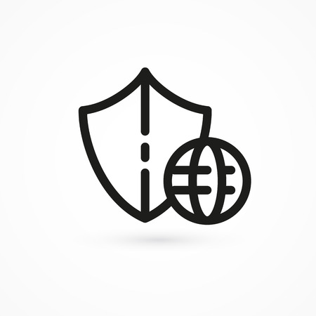 Illustration design of business shield and Earthのイラスト素材