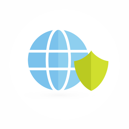 Business shield and earth design icon.のイラスト素材