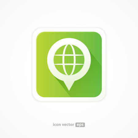design of web Icon map marker with globe. Simple location signのイラスト素材