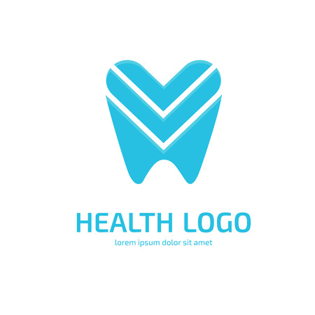 Illustration design of logotype business dental clinic flat symbol. Tooth and cross web iconのイラスト素材