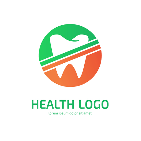 Business dental clinic flat symbol with tooth design.のイラスト素材