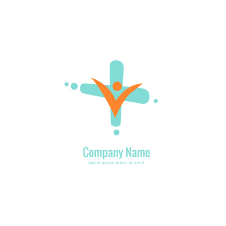 Logo design abstract medical vector template. Illustration design of logotype cross health symbol.のイラスト素材