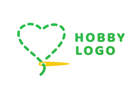 Illustration design of logotype woman hobby flat symbol.のイラスト素材