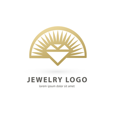 Illustration design of logotype business luxury jewelry symbol. Vector diamond accessories line web icon.のイラスト素材