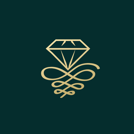 Illustration design of business luxury jewelry symbol. Vector diamond ring web icon.のイラスト素材