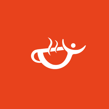 Illustration design of logotype business coffee. Vector cup with drink icon.のイラスト素材