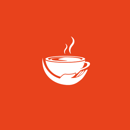 Illustration design of logotype business coffee. Vector cup with drink icon.の写真素材