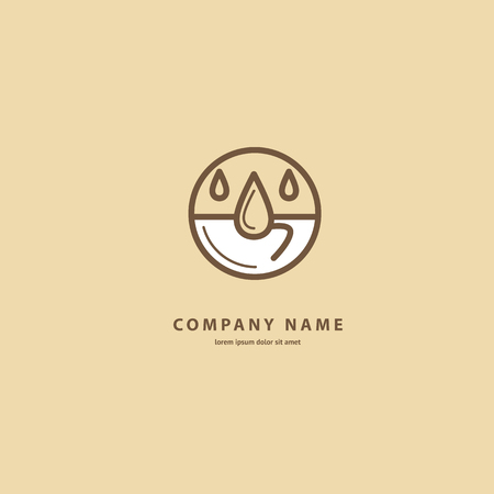 Illustration design of monoline logotype coffee. Vector icon cup with drink.のイラスト素材