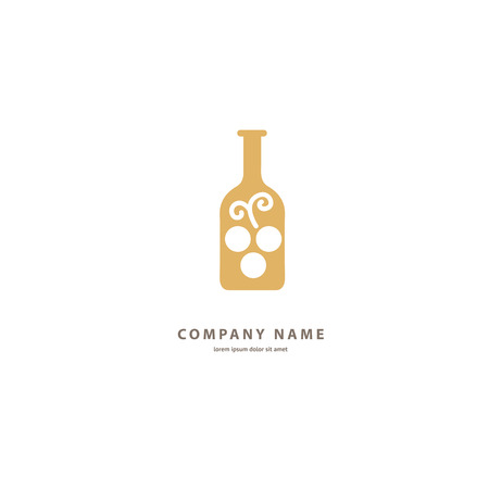 Illustration design of elegant logotype wine store. Vector icon for restaurant menu.のイラスト素材