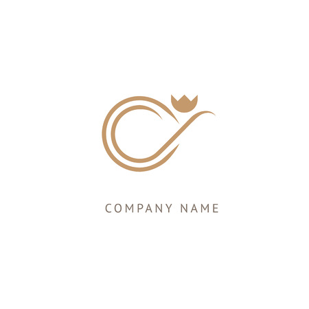 Illustration design of elegant, premium and royal logotype leaf . Vector icon of gold ear.のイラスト素材