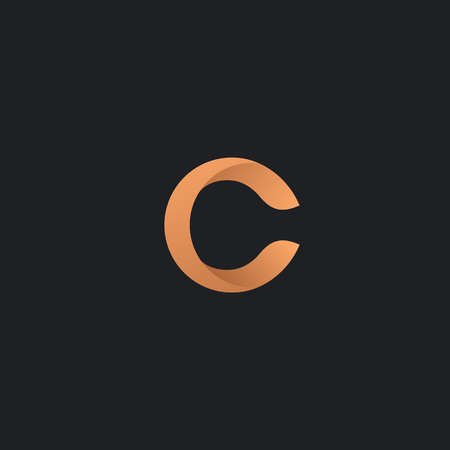 Letter C vector logo. Vintage Insignia and Logotype. Business sign, identity, label, badge of restaurant, Hotel. Vector wedding illustration.のイラスト素材