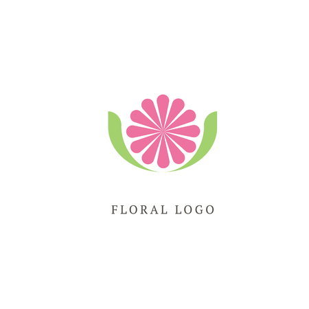 Vector illustration, Graphic Design Editable Design. Floral logo. Flower wedding icon. Luxury spring and summer, emblem.のイラスト素材