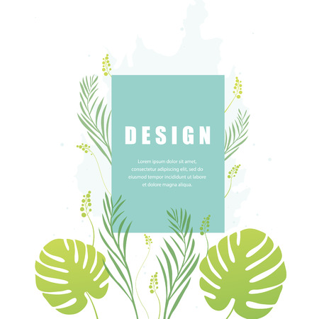 Modern nature template for banner, flyer, card, invitations, brochure and poster. Abstract floral frameのイラスト素材