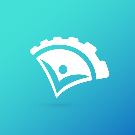 Illustration design of logotype business happy person symbol. Vector sun and man web icon.のイラスト素材