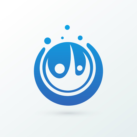 Illustration design of logotype business family symbol. Vector happy man web icon.のイラスト素材