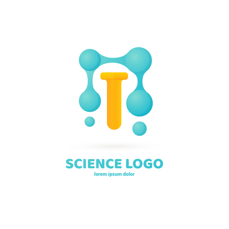 Vector design logo laboratory. Molecule pictogram, chemistry abstract iconのイラスト素材