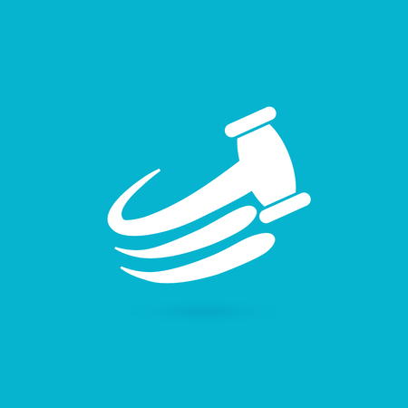 Vector design logo hammer and repair. Court pictogram, lawyer abstract iconのイラスト素材