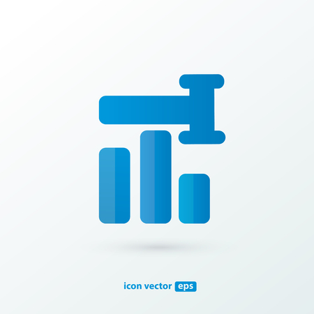 Vector design logo hammer and arrow. Court pictogram, lawyer abstract iconのイラスト素材