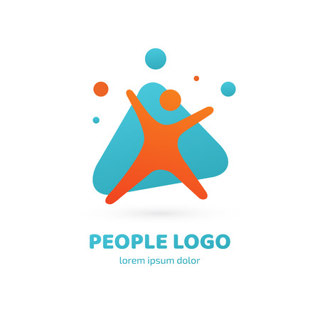 Illustration design of logotype business team symbol. Vector happy man web icon.のイラスト素材