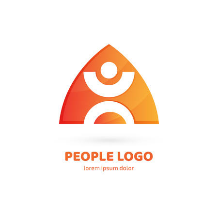 Illustration design of logotype business team symbol. Vector happy man web icon.のイラスト素材