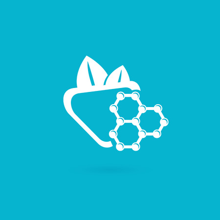Vector design icon strawberry and dna. Gmo product pictogram.のイラスト素材