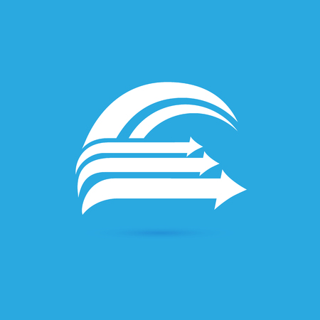 Illustration design of logotype bidding business symbol. Arrow pictogram.のイラスト素材