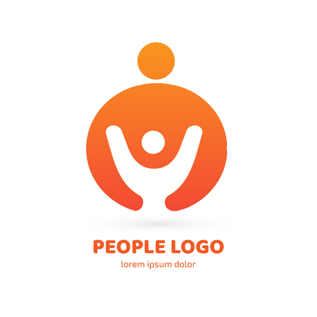 Illustration design of logotype business family symbol. Vector happy man web icon.のイラスト素材