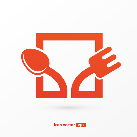 Illustration design of logotype restaurant, cafe, grocery store. Vector menu web icon.のイラスト素材