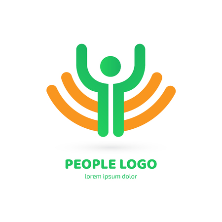 People icon. Fitness sport symbol. Positive insignia. Health healthcare conceptのイラスト素材