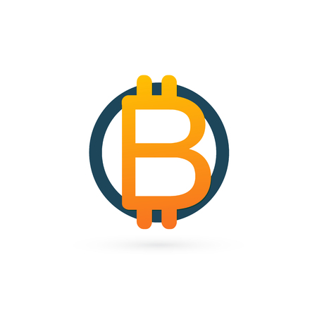 Vector design logo finance and e-commerce. Bitcoin pictogram, virtual money abstract iconのイラスト素材