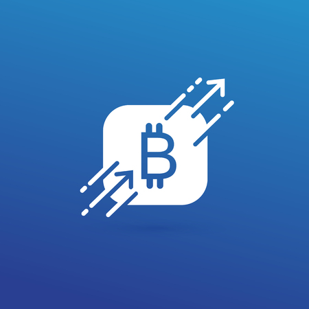 Vector design logo finance and e-commerce. Bitcoin pictogram, virtual money abstract iconのイラスト素材