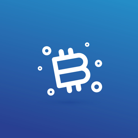 Vector design icon finance and e-commerce. Bitcoin pictogram, virtual money abstract iconのイラスト素材