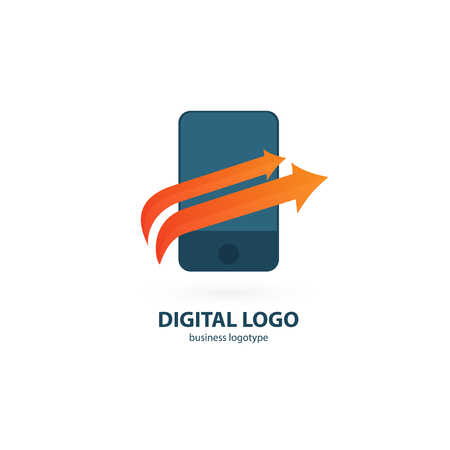 Illustration design of logotype business web marketing. Vector happy man web icon.のイラスト素材