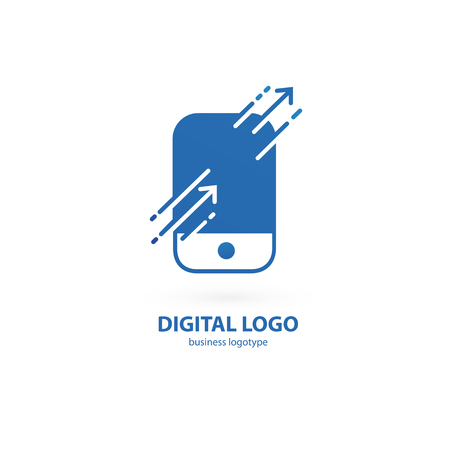 Vector smartphone web icon. Logo design abstract digital technology vector template.のイラスト素材