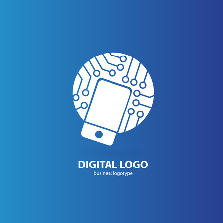 Vector smartphone web icon. Logo design abstract digital technology vector template.のイラスト素材