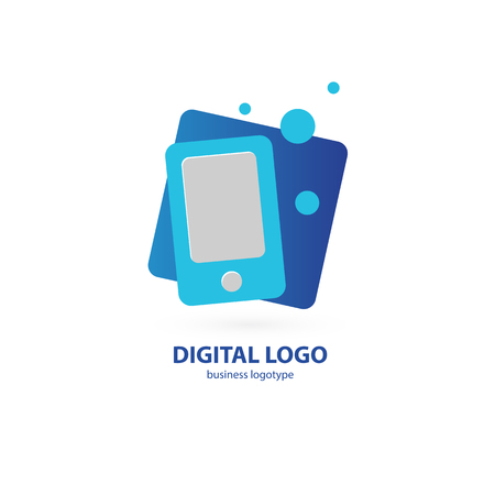 Vector smartphone web icon. Logo design abstract digital technology vector template.のイラスト素材