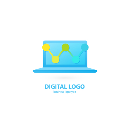 Illustration design of logotype business web marketing. Vector computer web icon.のイラスト素材