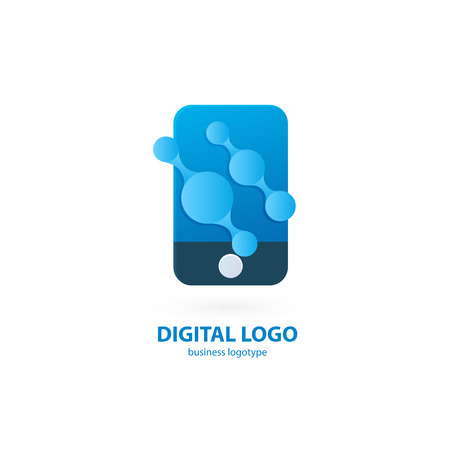 Vector smartphone web icon. Logo design abstract digital technology vector template.のイラスト素材