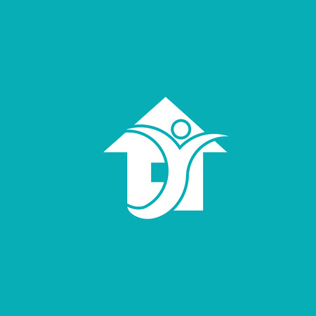 Man and house concept icon.のイラスト素材