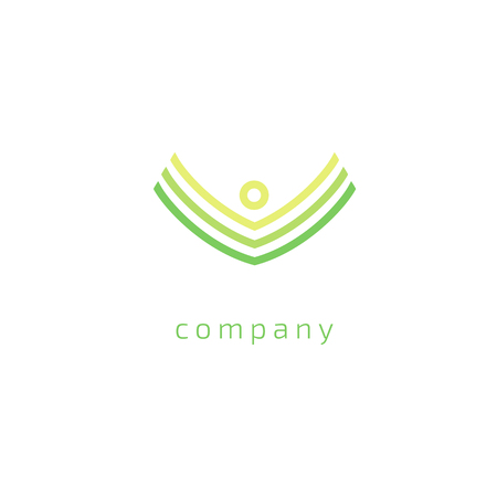 Vector illustration, Graphic Design Editable Design. Active person with leafl logo. Fitness, sport web icon.のイラスト素材